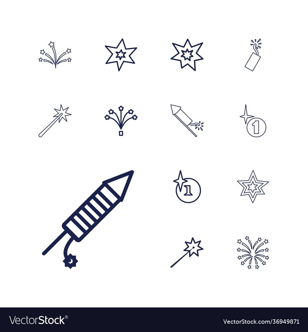 13 fireworks icons Royalty Free Vector Image - VectorStock