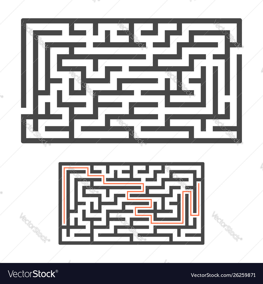 Abstract rectangular maze game for kids puzzle
