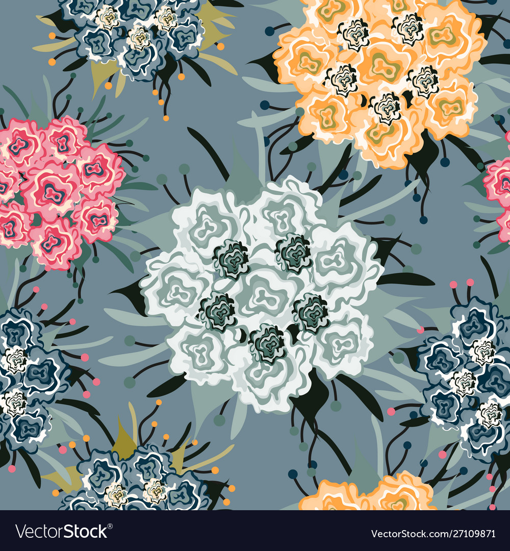 Beautiful bright seamless flowers for design