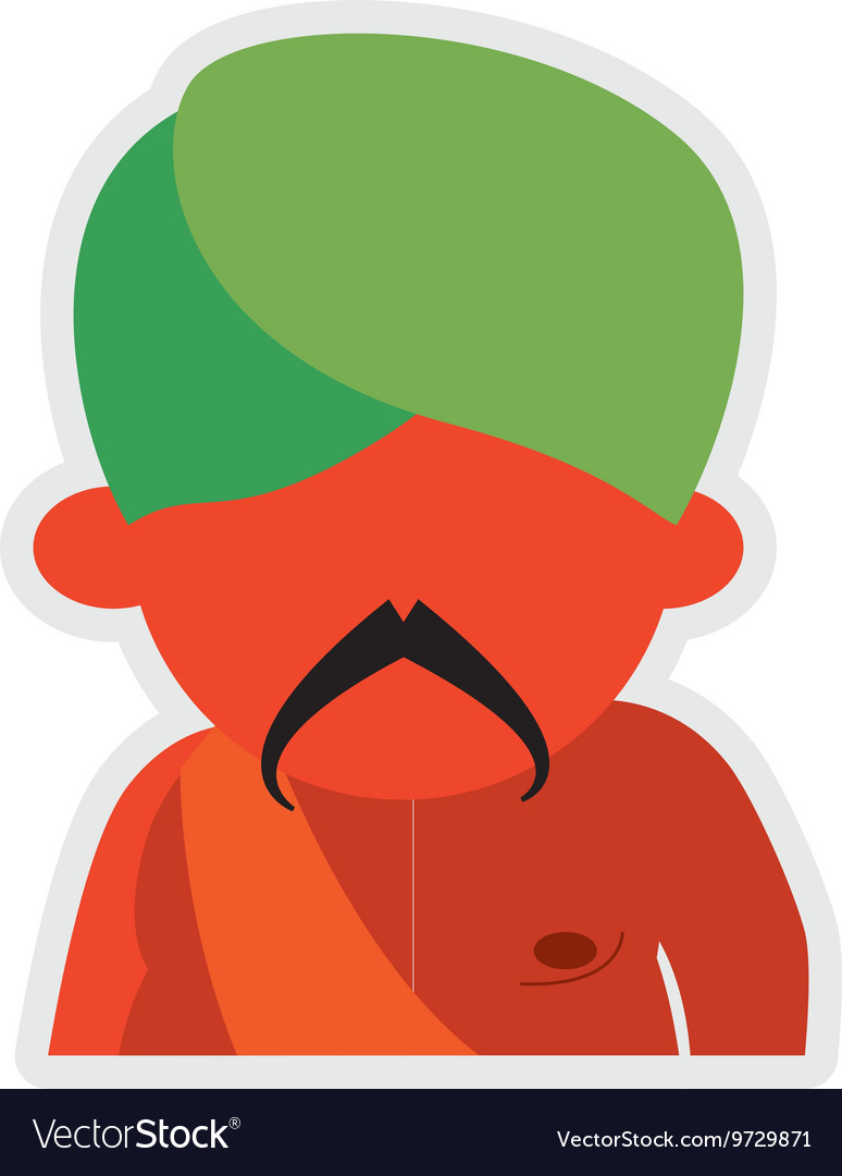 Cartoon Man Icon Indian Culture Design Royalty Free Vector