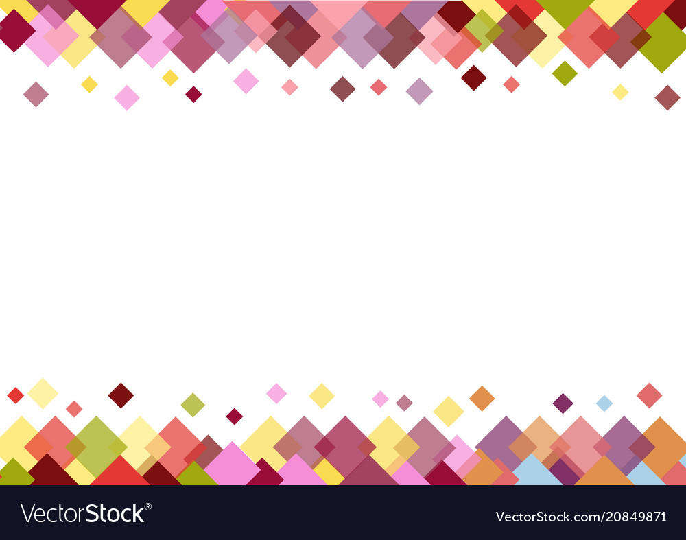 Colorful border of squares on white background Vector Image