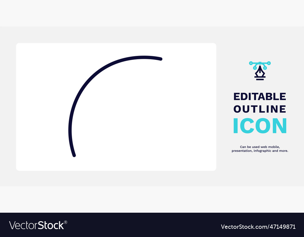 Curve line icon thin from vector image Curve line icon thin from