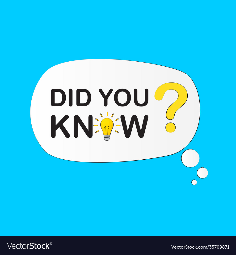 Did you know speech bubble background with idea