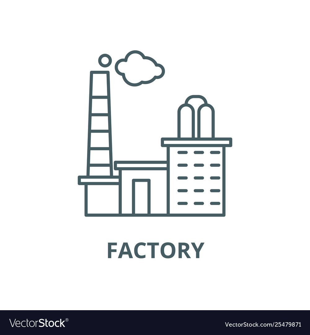 Factory line icon linear concept outline