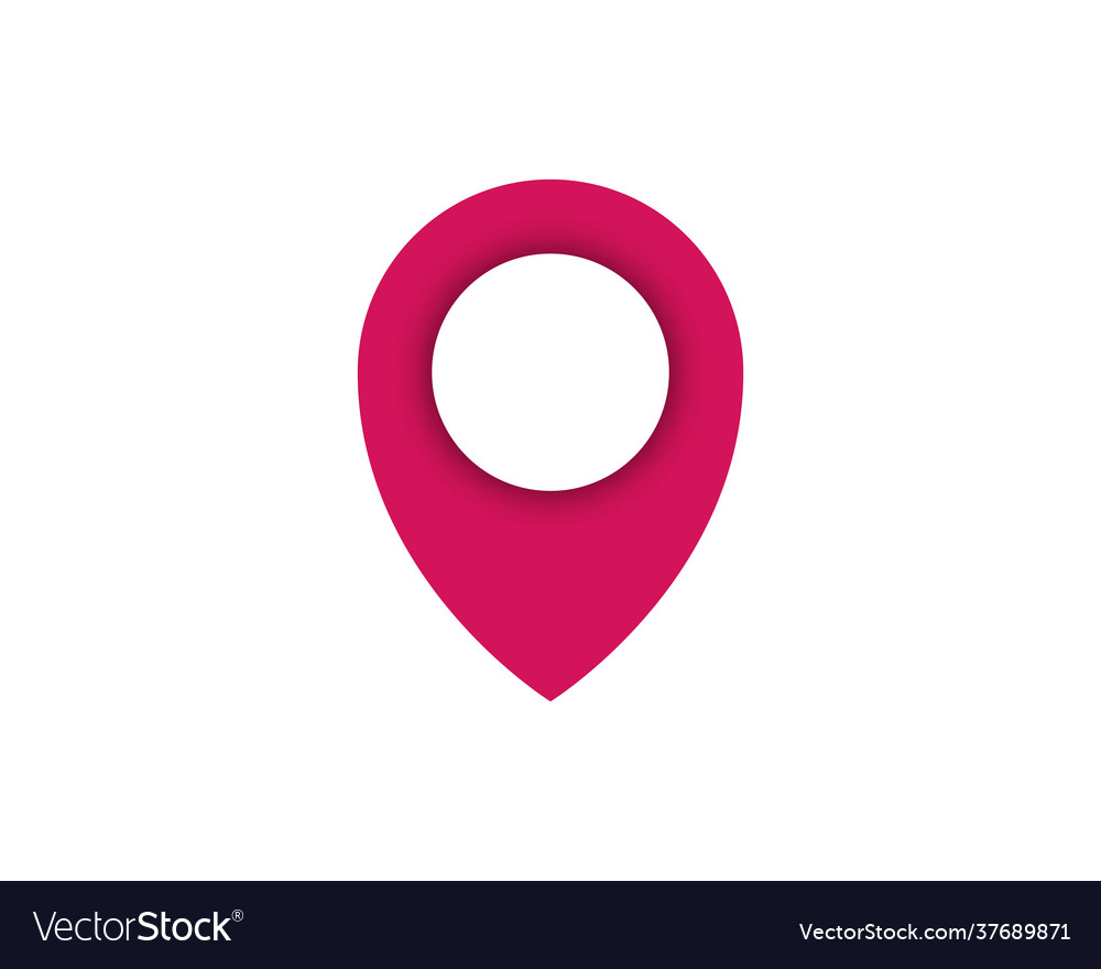 Flat simple marker with map icon template design vector image Flat simple marker with map icon template design