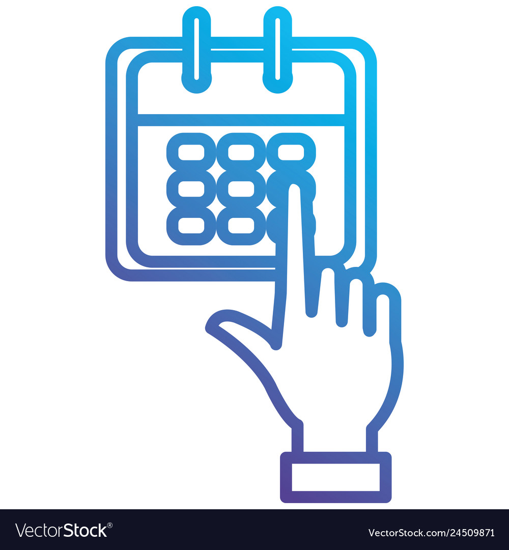 Hand index with calendar reminder vector image Hand index with calendar reminder