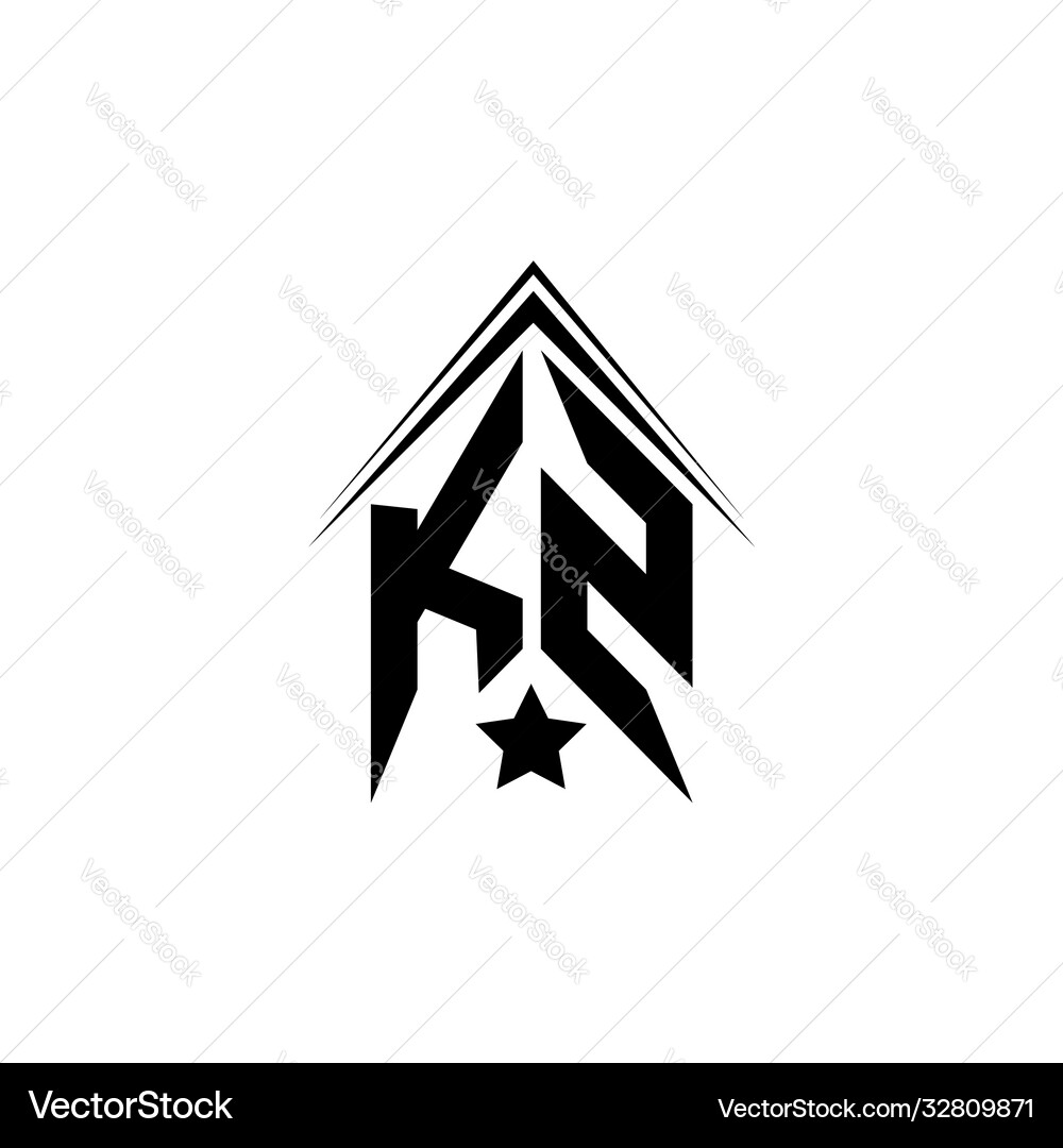 Initial kz logo design with shape style Royalty Free Vector