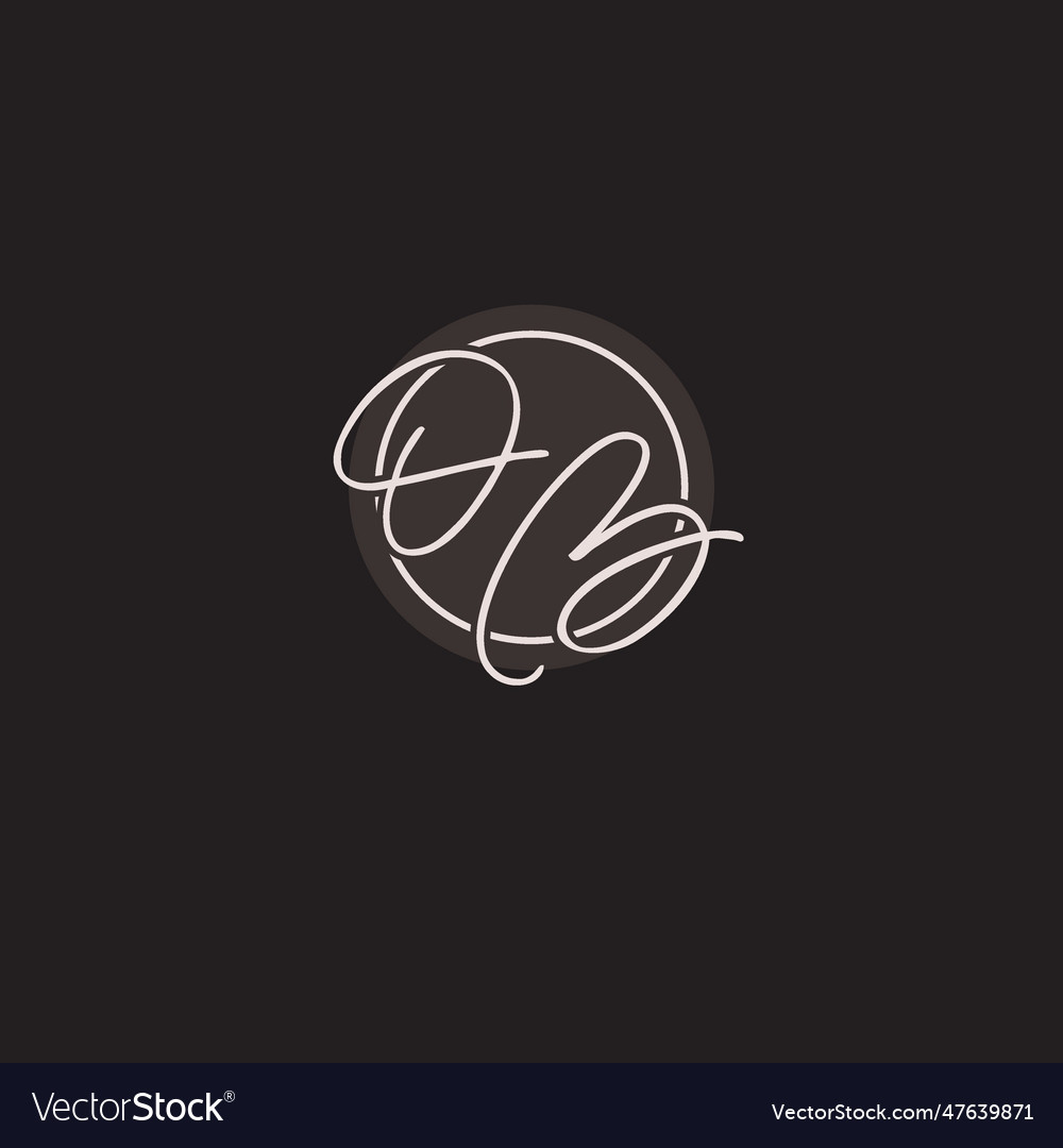 Initials ob logo monogram with simple circle line Vector Image Initials ob logo monogram with simple circle line