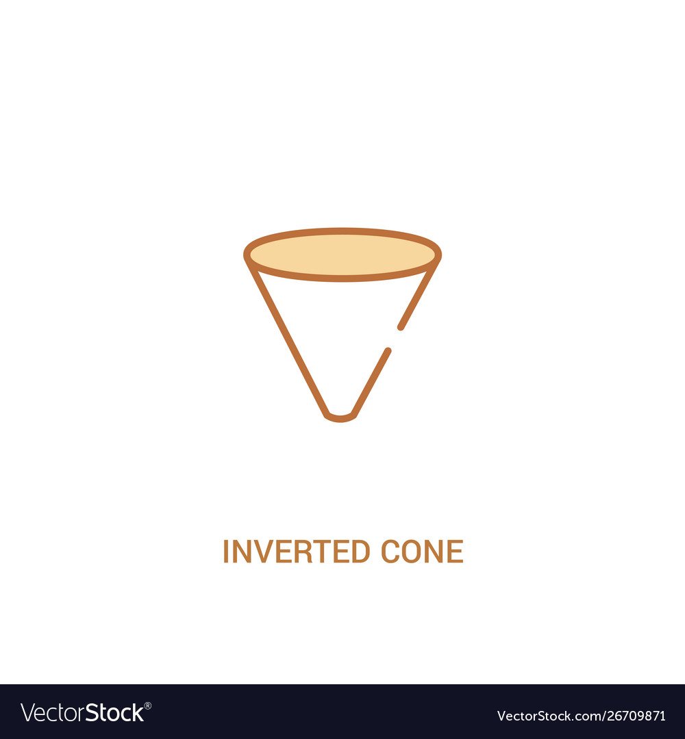 Inverted cone concept 2 colored icon simple line vector image Inverted cone concept 2 colored icon simple line