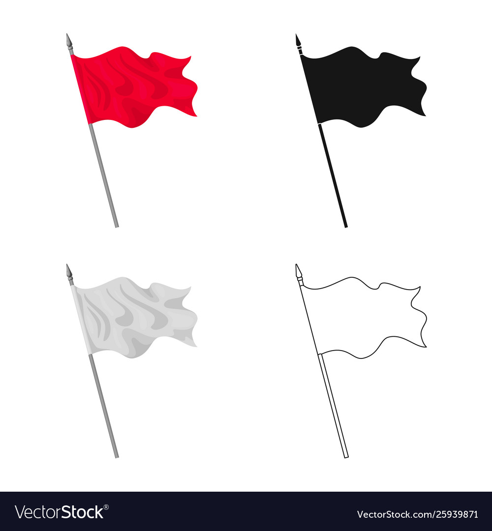 Isolated object flag and cloth symbol set