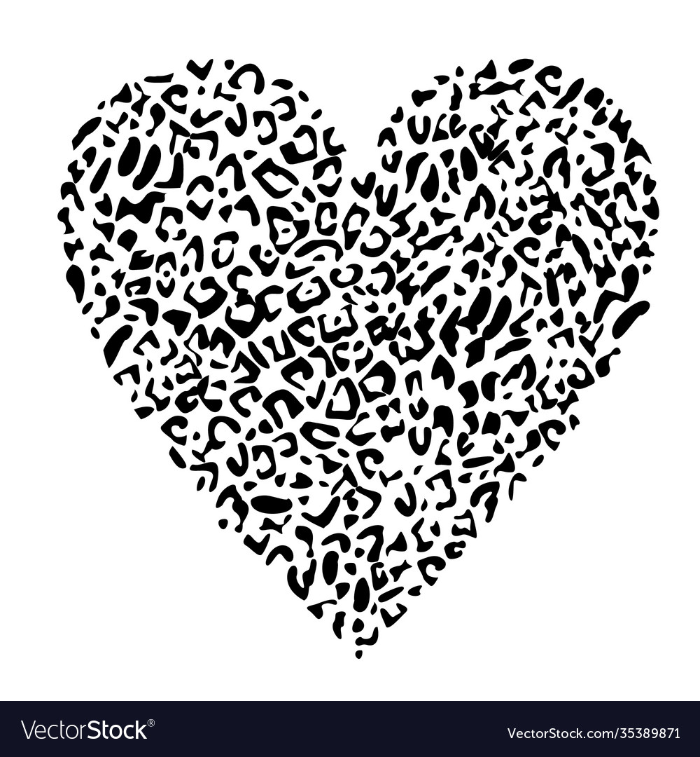 Leopard print heart Royalty Free Vector Image - VectorStock