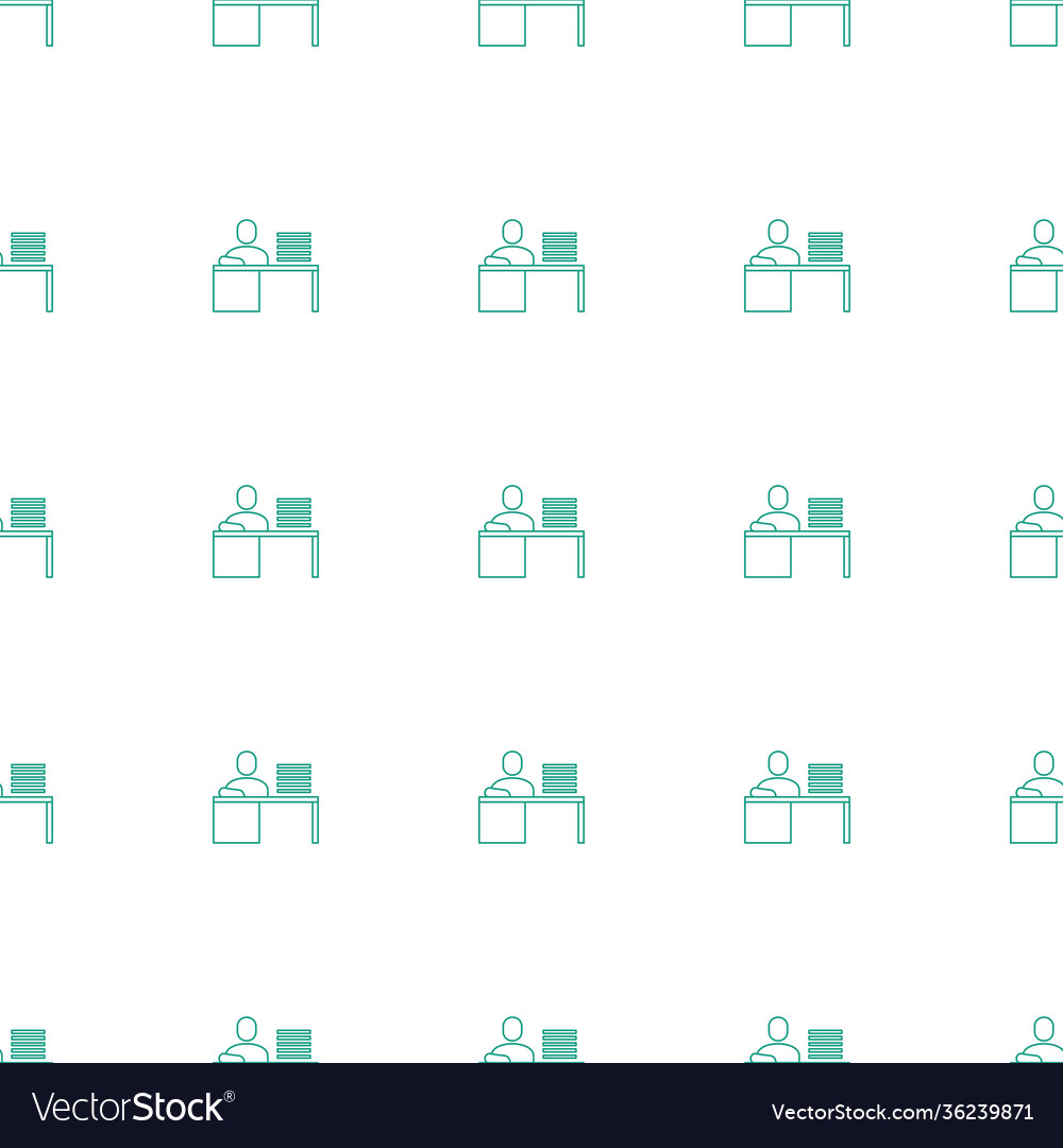 Man working at table icon pattern seamless