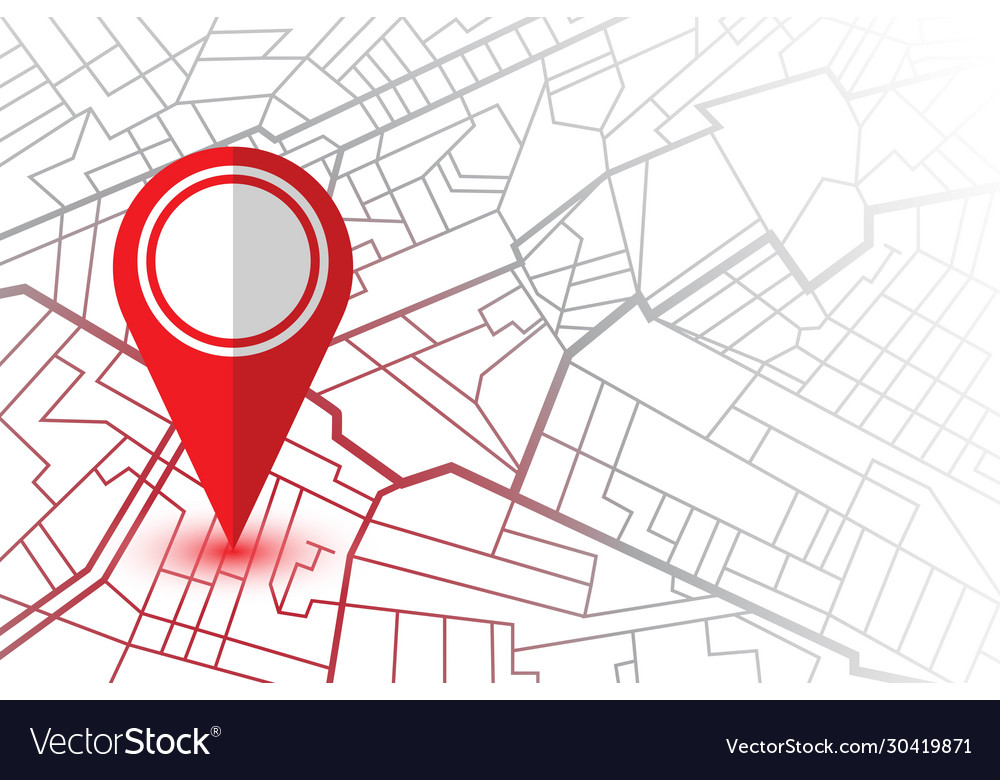 Pin in showing location on gps navigator map