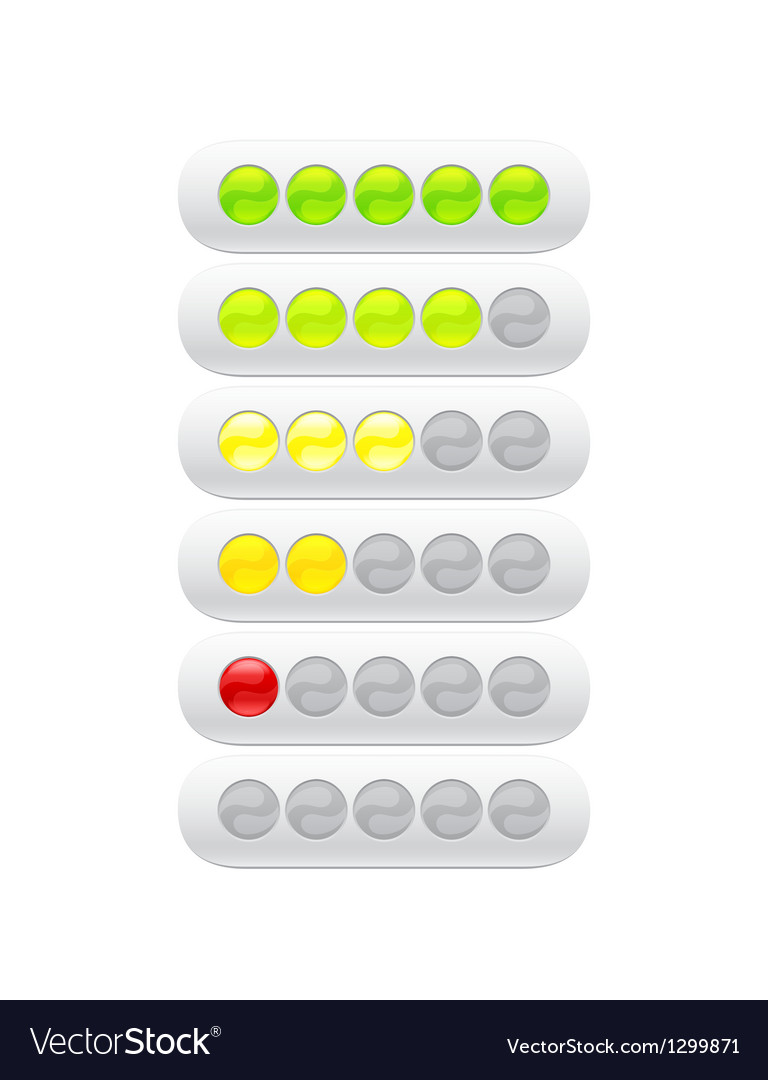 Progress bar from many color circles