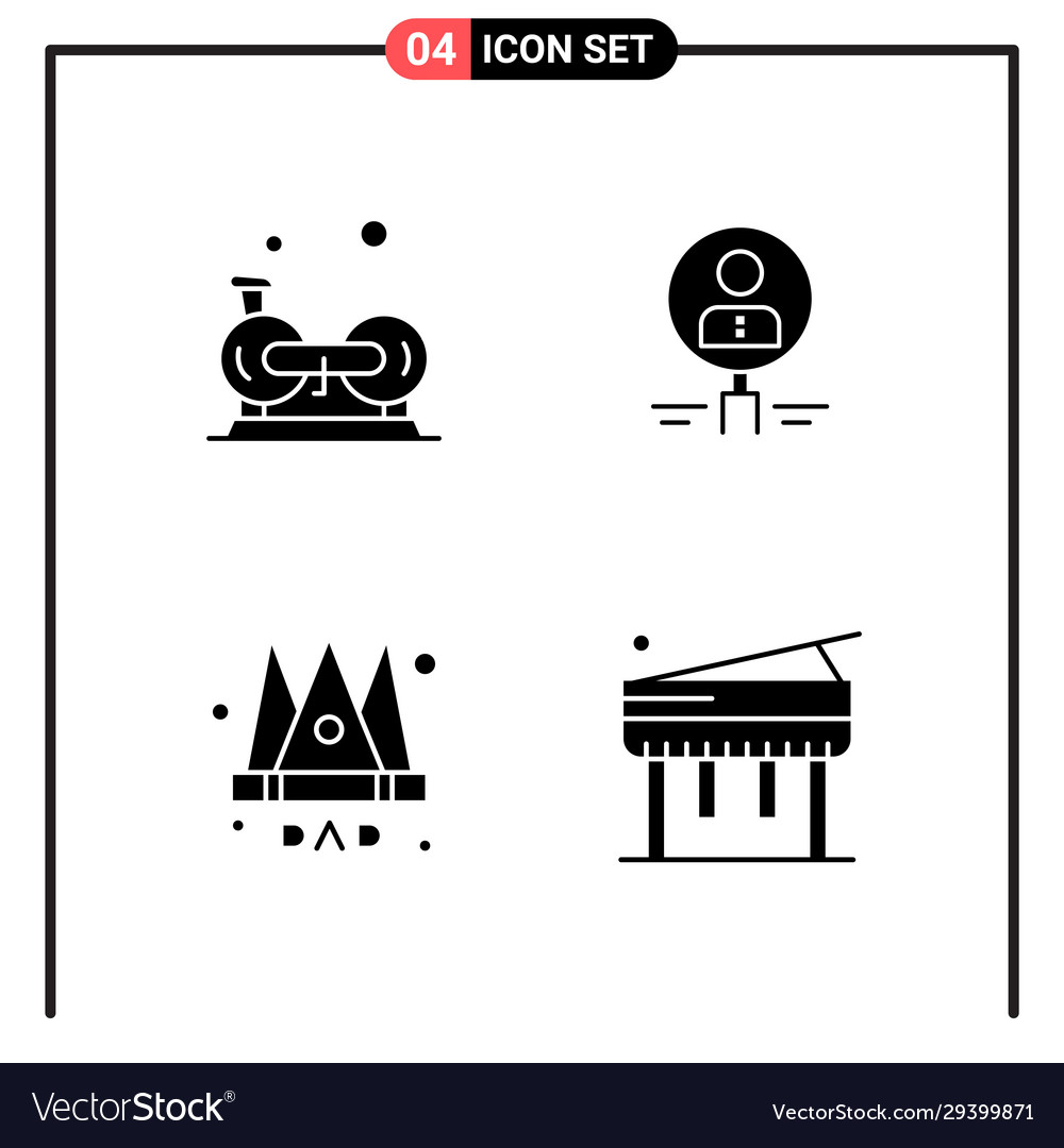 Set 4 solid style icons for web and mobile Vector Image Set 4 solid style icons for web and mobile