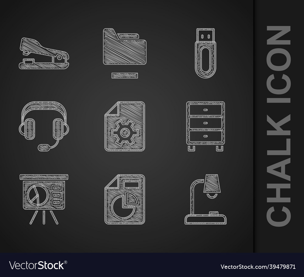 Set document settings with graph chart table vector image Set document settings with graph chart table