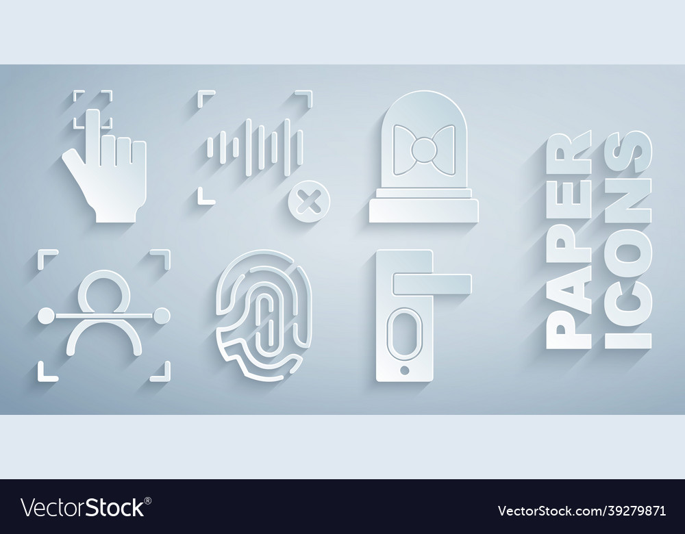 Set fingerprint motion sensor face recognition vector image Set fingerprint motion sensor face recognition