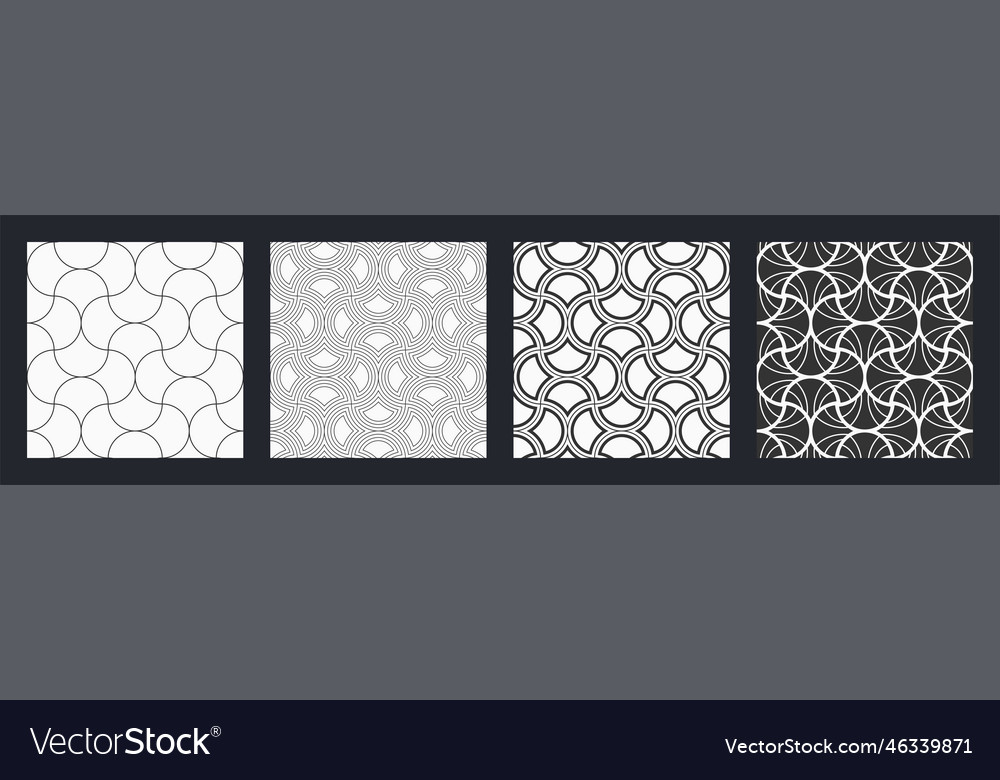 Set of four seamless patterns art deco