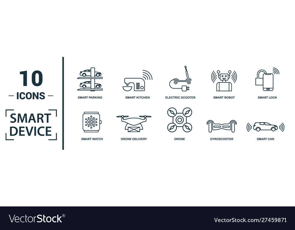 Smart devices icon set include creative elements vector image Smart devices icon set include creative elements