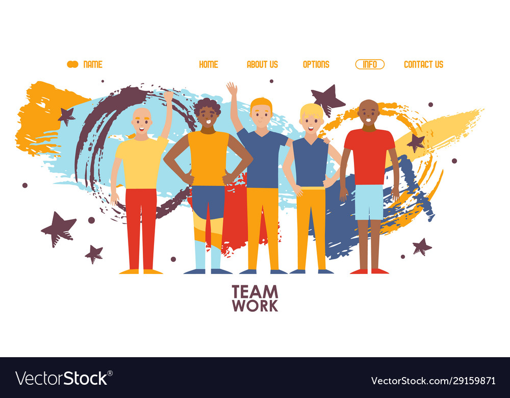 Sport team website design Royalty Free Vector Image