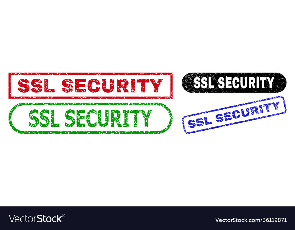 Ssl security rectangle stamps using grunged