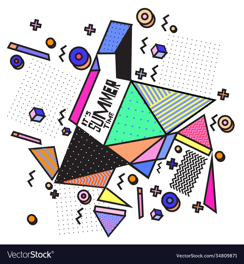 Triangle geometric forms for summer events vector image Triangle geometric forms for summer events