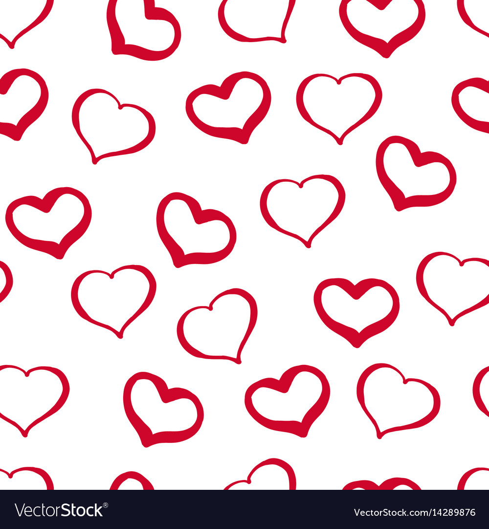 38 hand-drawn seamless pattern from hearts Vector Image