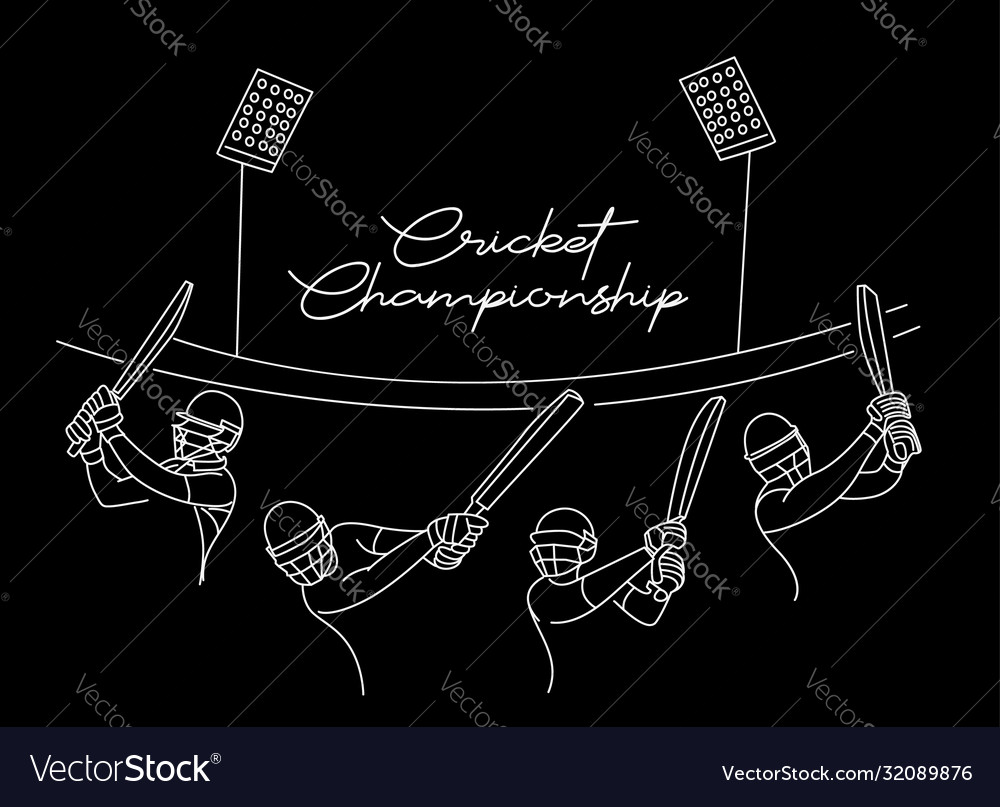 Abstract colorful pattern with batsman and bowler