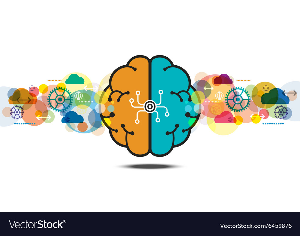 Brain process creative concept Royalty Free Vector Image