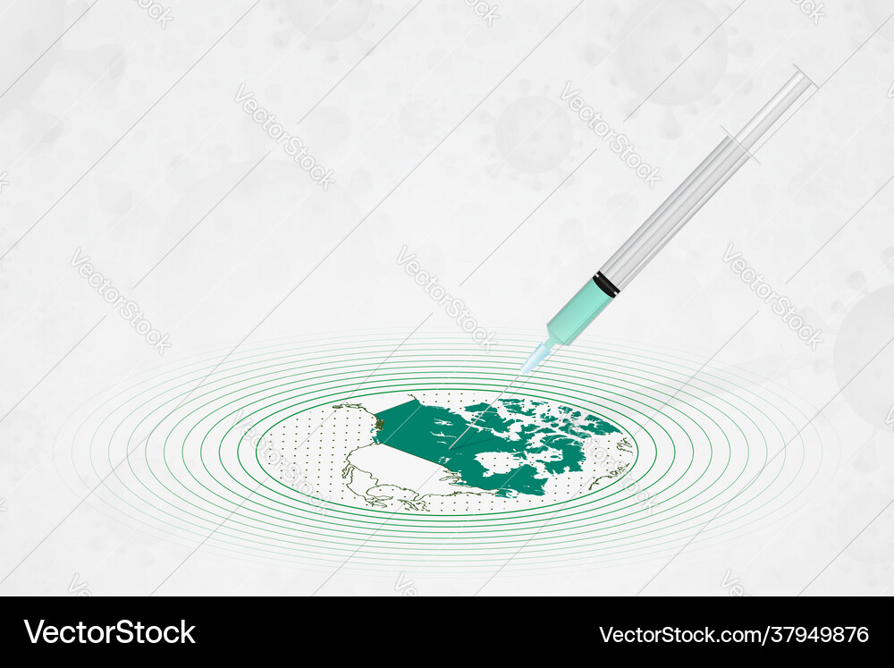 Canada vaccination concept vaccine injection in Vector Image