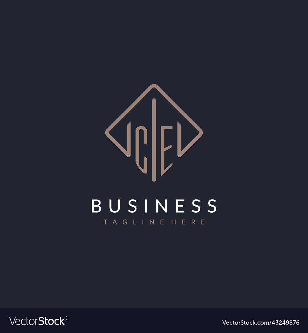 Ce initial logo with curved rectangle style design