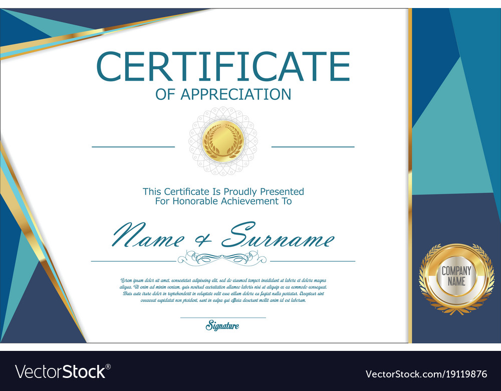 Certificate retro design template 5 Royalty Free Vector