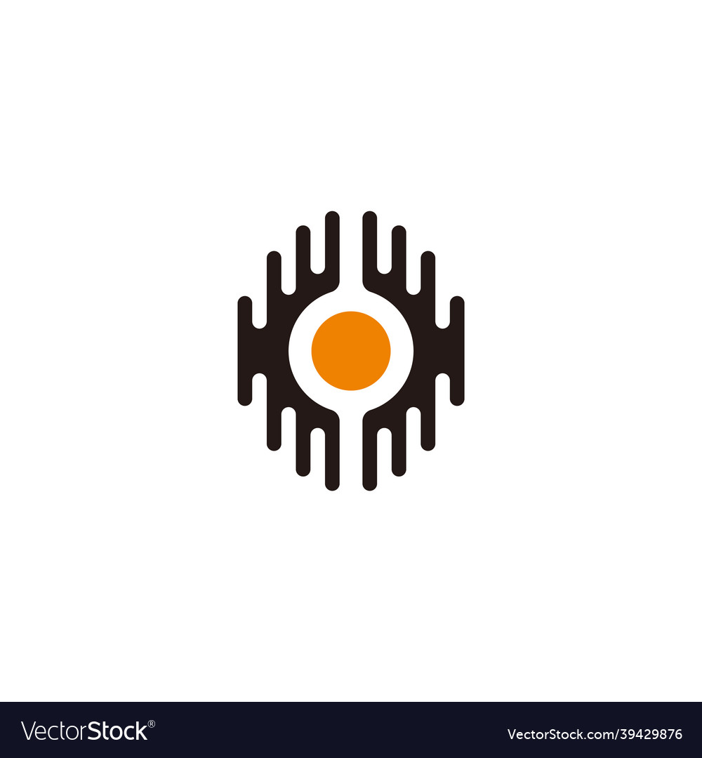 Circle stripes button simple object logo