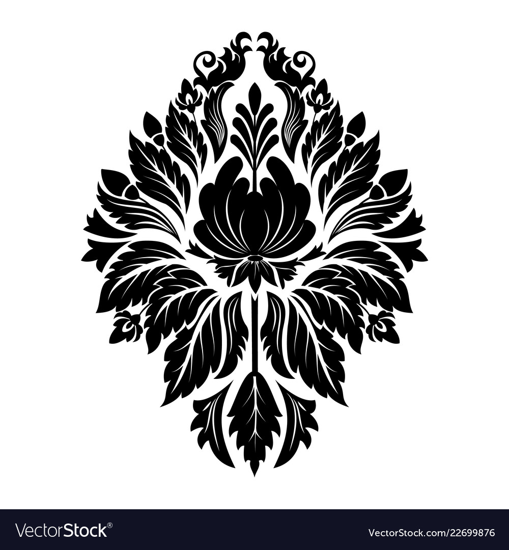 Damask element isolated central vector image Damask element isolated central