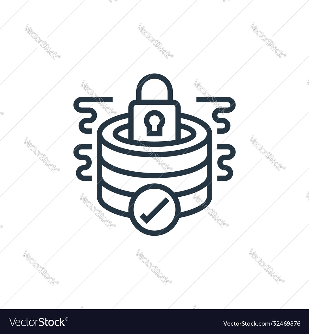 Database security icon isolated on white vector image Database security icon isolated on white