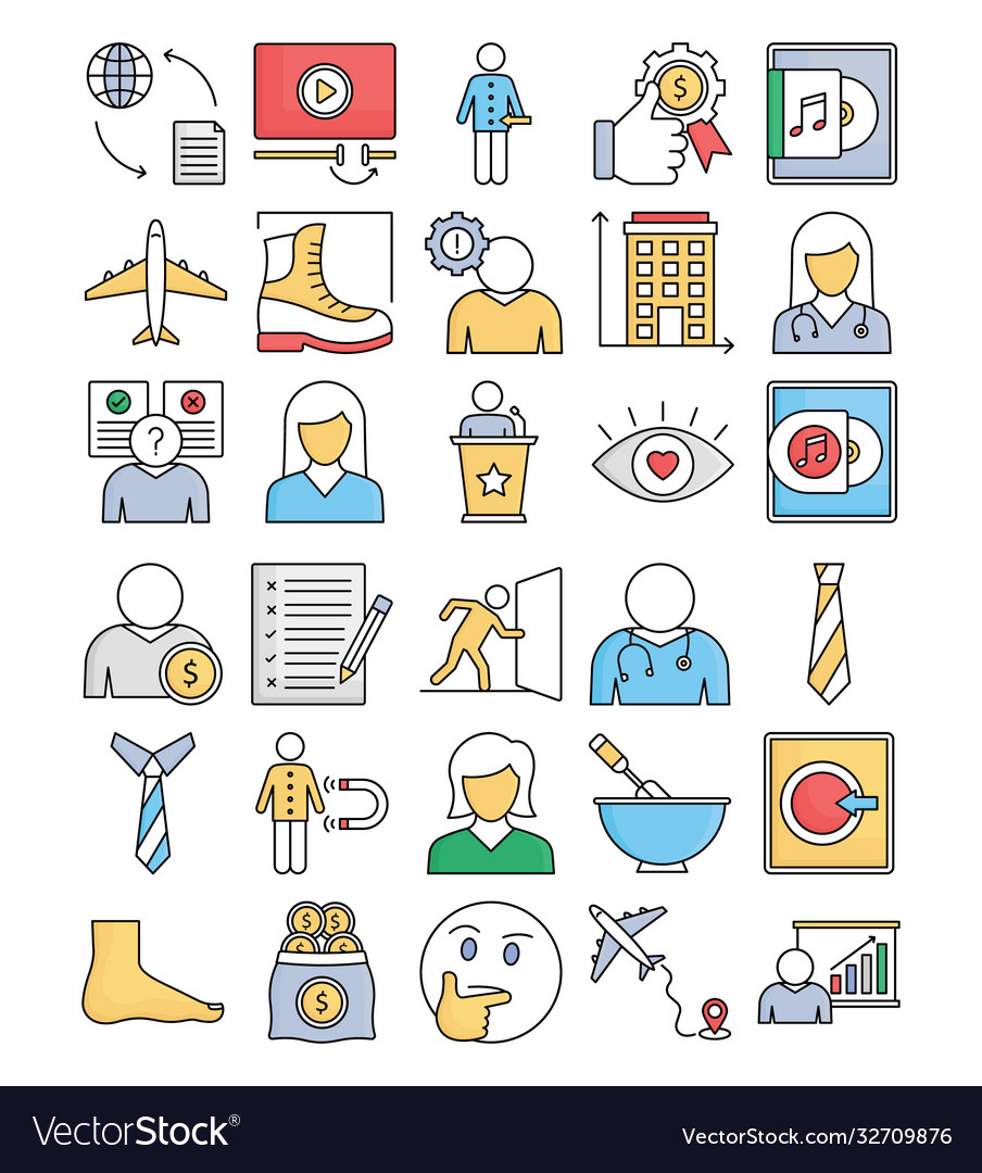 Explanatory icons set every single icon c