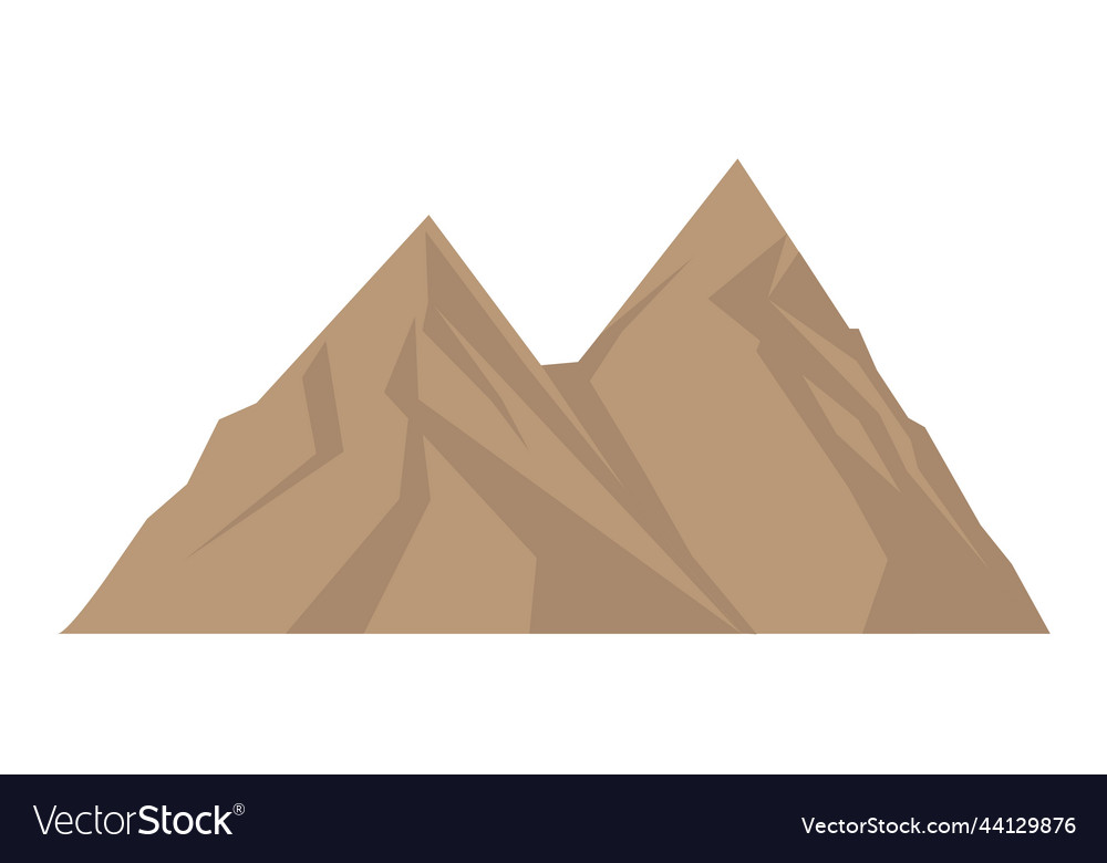 Grey mountains icon vector image Grey mountains icon