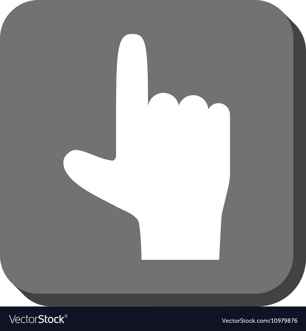 Hand pointer up rounded square icon