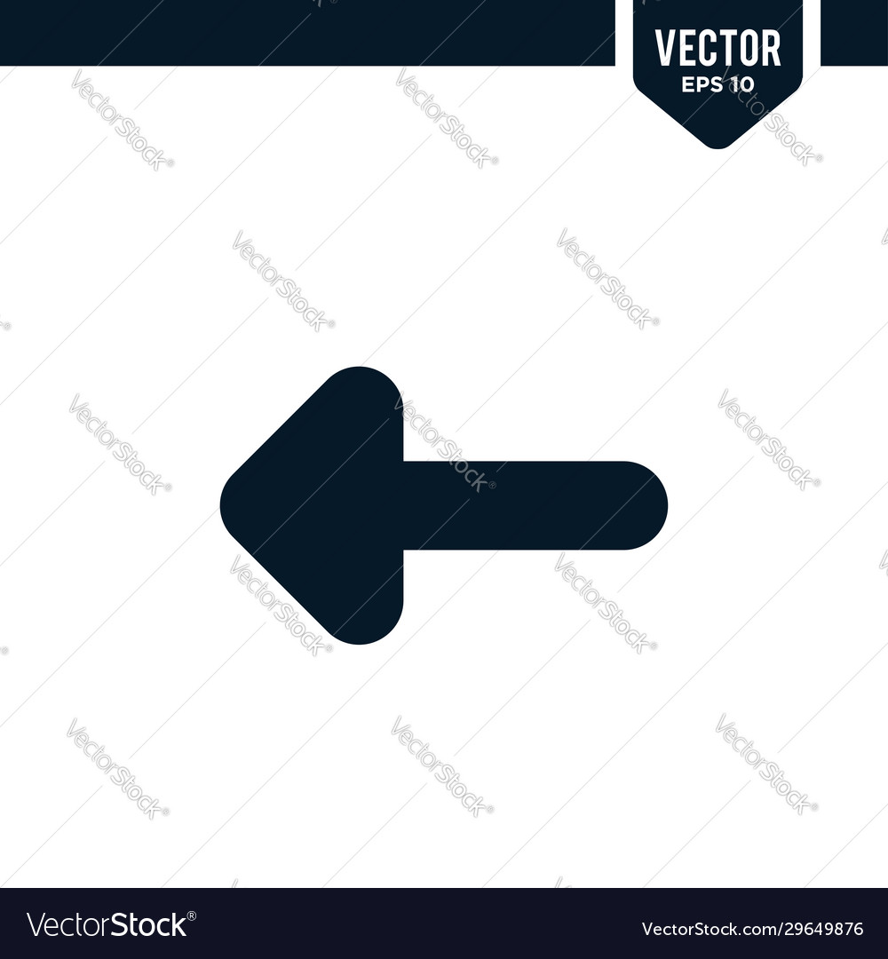 Left direction arrow icon collection in solid vector image Left direction arrow icon collection in solid
