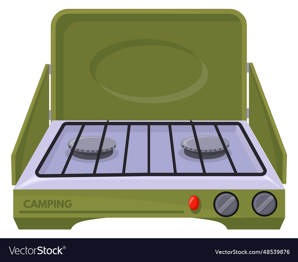 Portable stove cartoon icon outdoor cooking