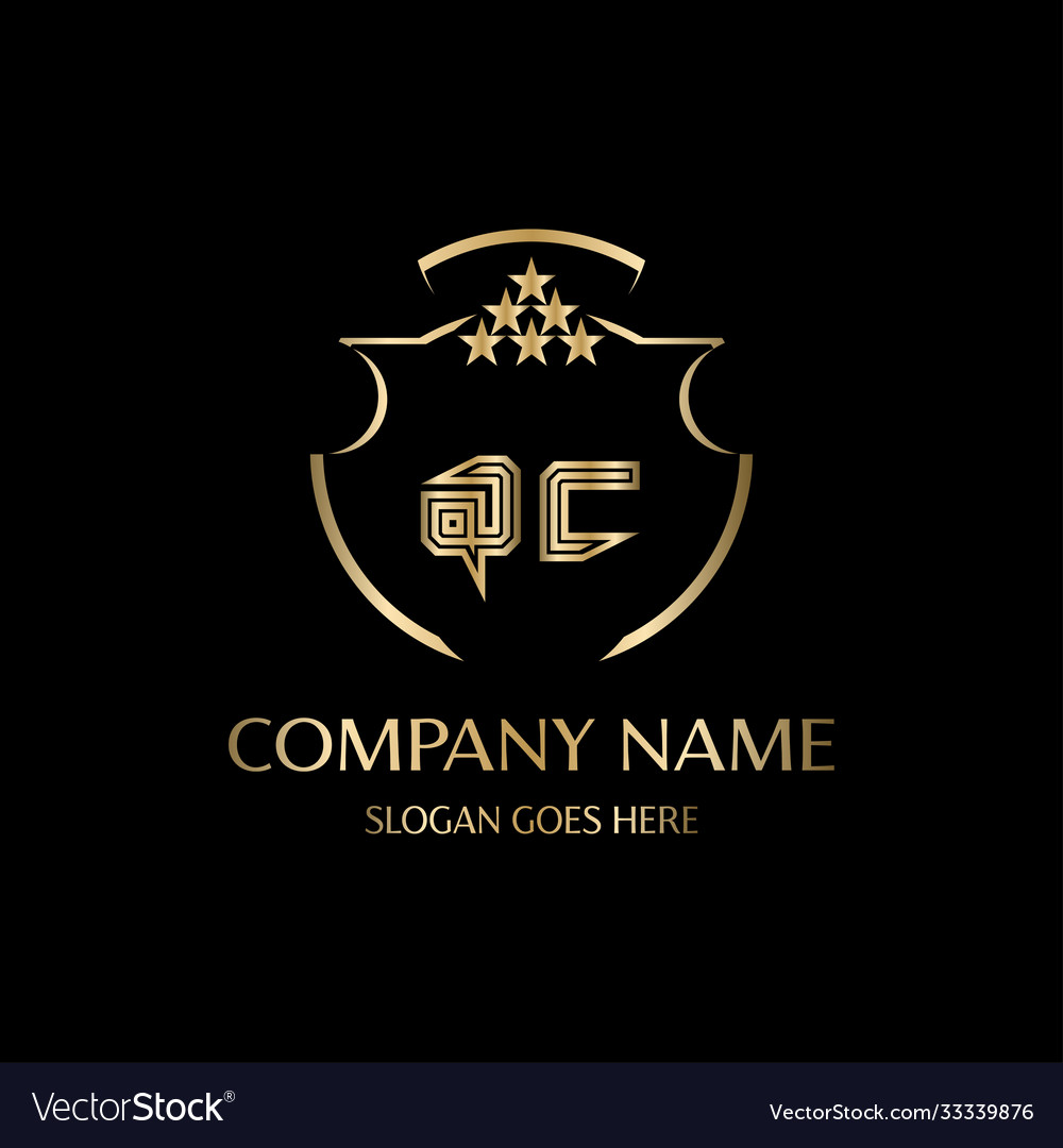 Qc letter initial with royal luxury logo template vector image Qc letter initial with royal luxury logo template