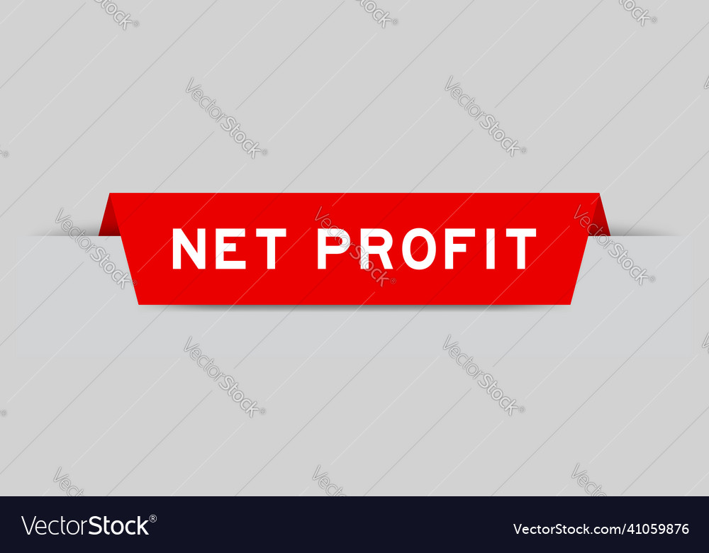 Red color inserted label with word net profit Vector Image Red color inserted label with word net profit