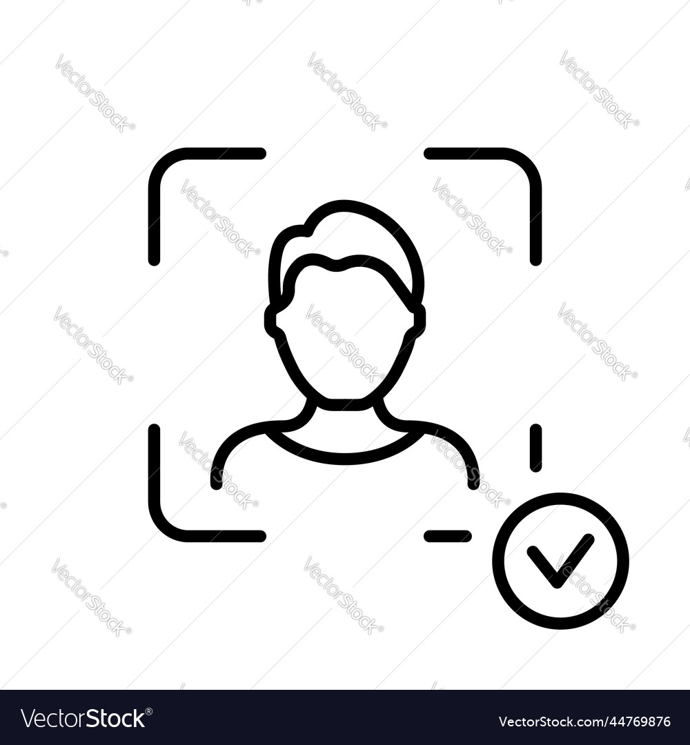 Scan face id line icon facial recognition linear Vector Image Scan face id line icon facial recognition linear