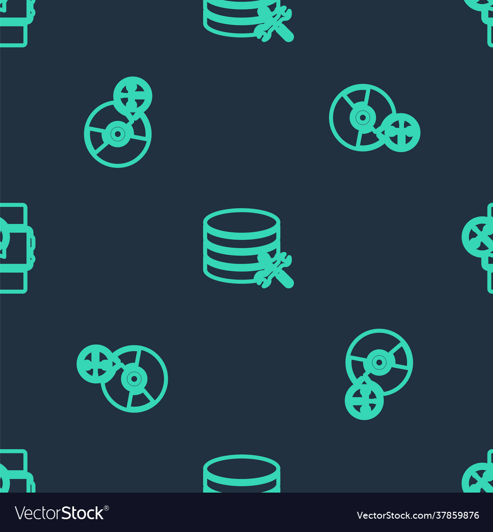 Set line database server service cd or dvd disk vector image Set line database server service cd or dvd disk