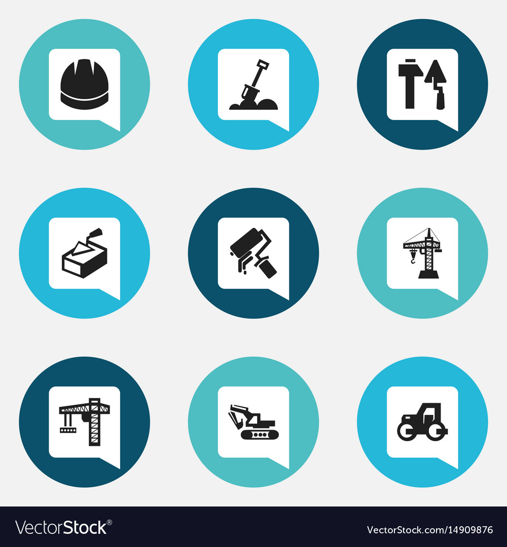 Set of 9 editable structure icons includes