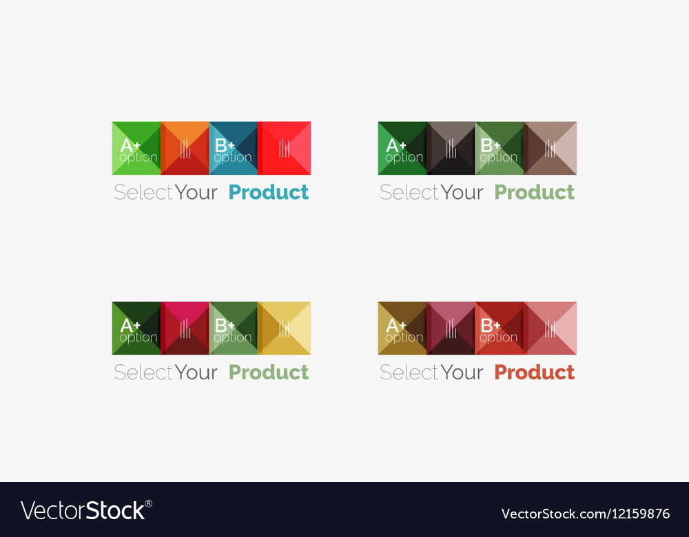 Set of abstract square interface menu navigation