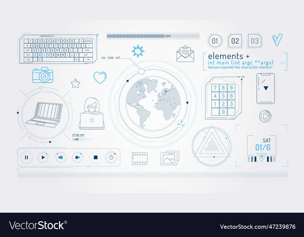 Set of infographic elements about internet Vector Image