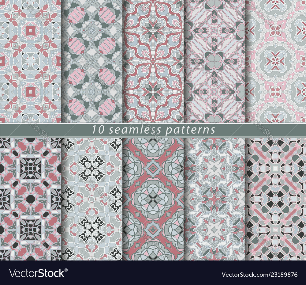 Set of seamless pattern vector image Set of seamless pattern