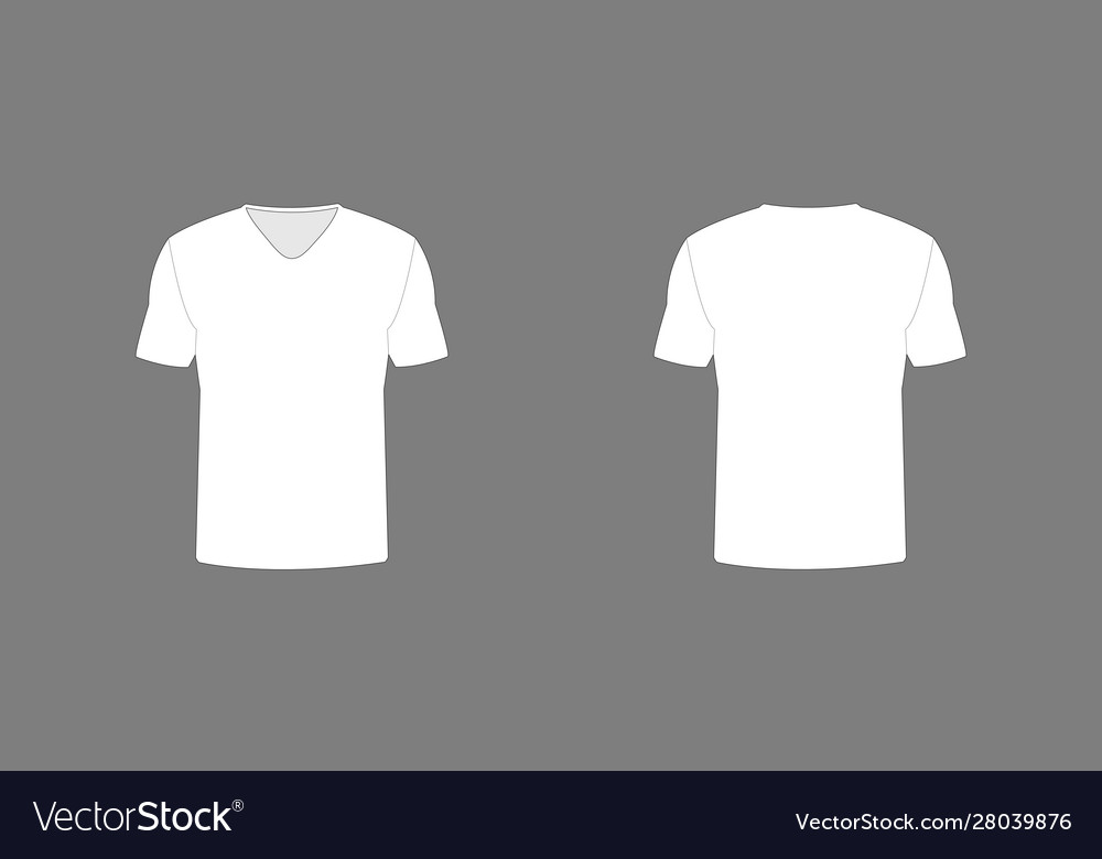 White v-neck t shirt template. vector illustration Stock Vector