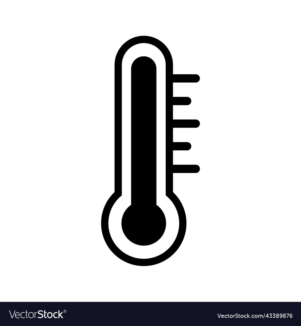 Thermometer black icon on white background Vector Image